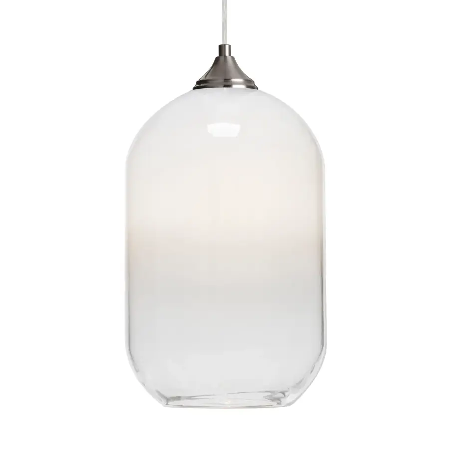 Omega 12 White/Clear Glass Pendant