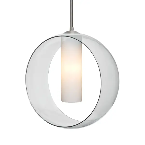 Plato Clear/Opal Double Glass Pendant