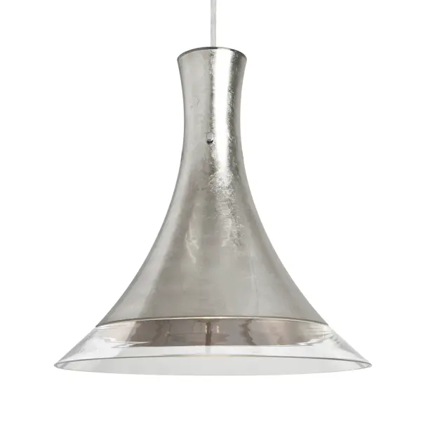 The Rio Pendant combines artisanal craftsmanship with contemporary design, featuring hand-blown glass with inner metallic foil that creates a captivating warm ambiance. Its hibiscus-inspired fluted form makes a bold statement in spacious interiors.