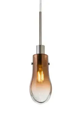 The Wish pendant offers a sleek, minimalist design perfect for smaller spaces. Its compact 10-inch height and satin nickel finish provide versatile styling that complements both modern and transitional interiors.
