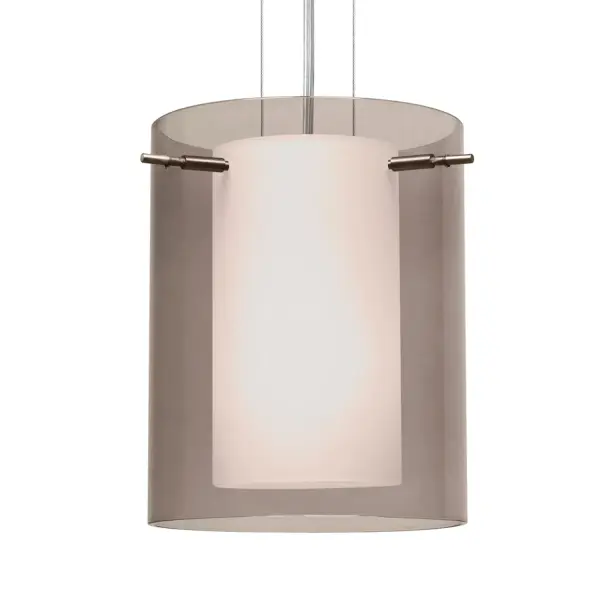 The Pahu 8 combines handcrafted artistry with contemporary design, featuring an inner opal cylinder within transparent smoke glass. The etched opal creates a soft, tranquil glow while the outer glass adds sparkle and depth.