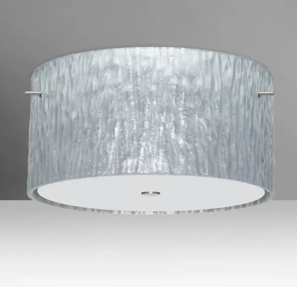 Tamburo 16 Stone Silver Foil Semi-Flush Mount