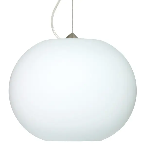The Jordo pendant combines timeless globe design with artisanal craftsmanship. Its soft white opal glass creates a tranquil glow perfect for modern and classic interiors, while the satin nickel finish adds sophisticated polish.
