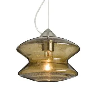 The Zen Cable Pendant delivers minimalist sophistication in a compact 9-inch profile. Its satin nickel finish and glass shade create a refined look ideal for smaller spaces requiring focused task lighting.