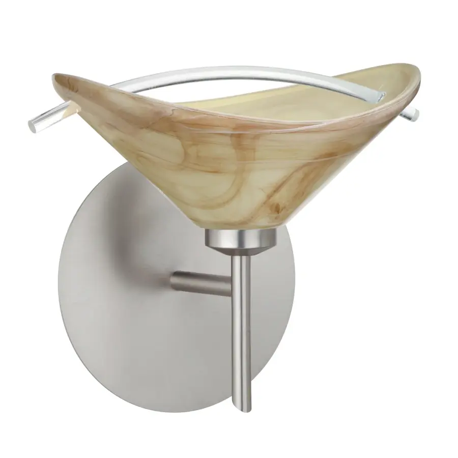 Hoppi 3 Mini Sconce in Mocha/Clear Glass