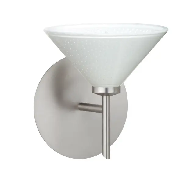 The Kona White Starpoint mini sconce combines contemporary design with handcrafted pressed glass featuring unique clear points that create a captivating star-light effect. Its compact size and versatile style make it ideal for accent lighting.