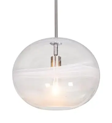Geno LED Pendant in Satin Nickel