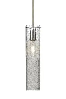 Juni 16" Clear Glass Pendant in Satin Nickel