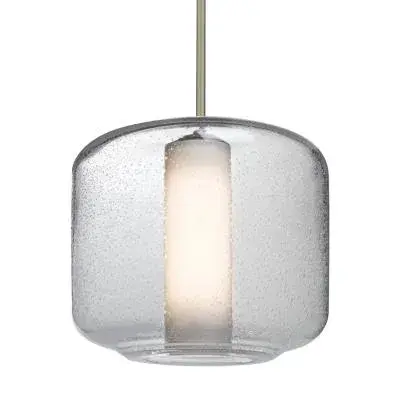 The Niles 10 delivers modern sophistication in a compact 9.5-inch format. Its satin nickel finish and glass shade create a refined look that works equally well in residential and light commercial settings.