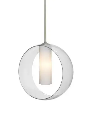 Plato One-Light Pendant in Satin Nickel