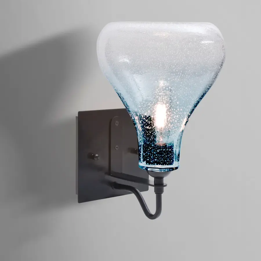 Melo Blue Bubble Glass Wall Sconce