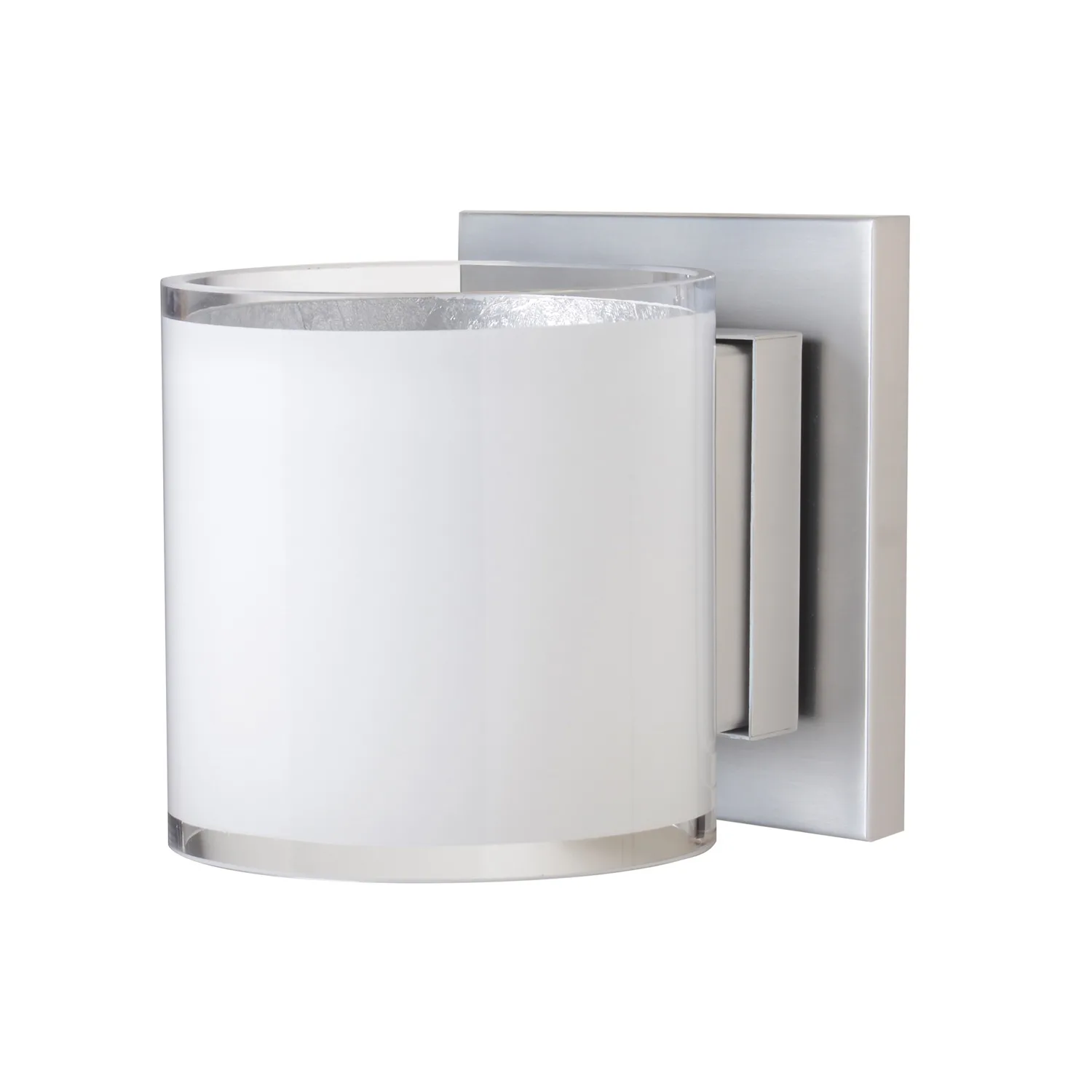 Pogo Wall Sconce - White with Inner Silver Foil