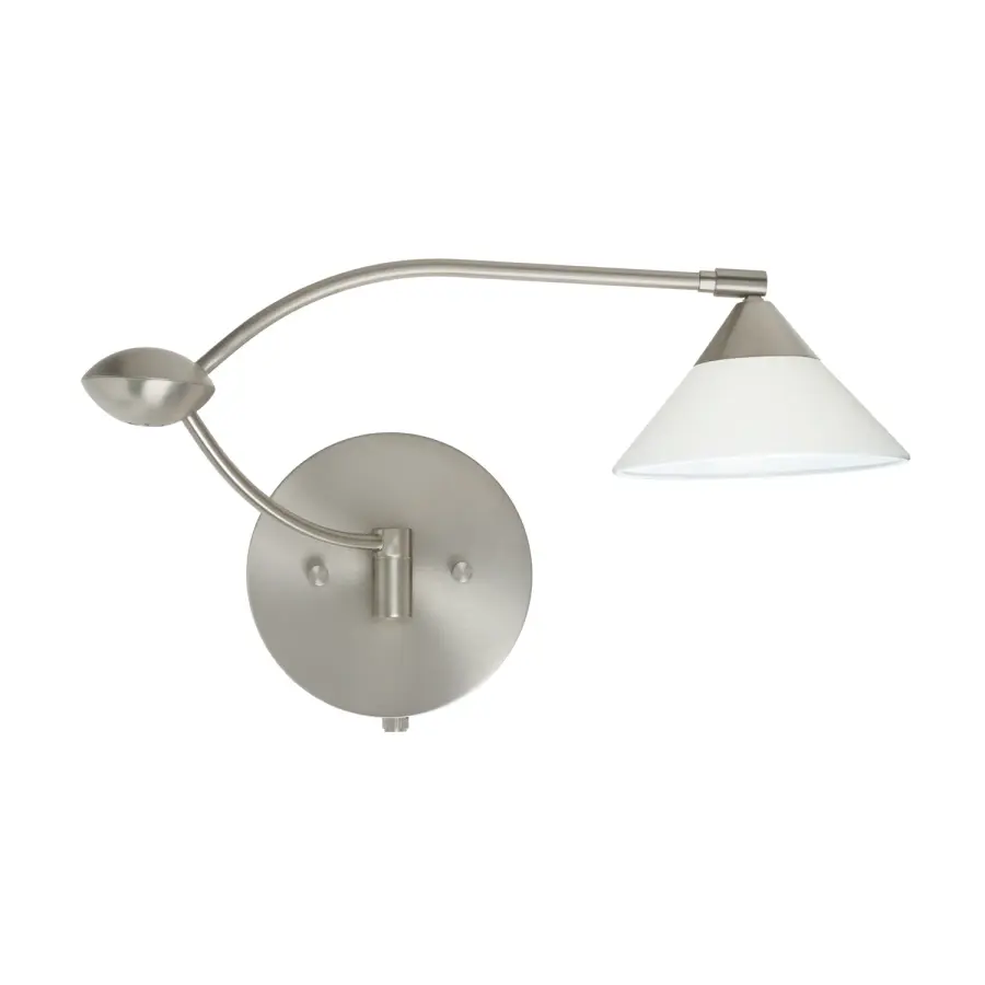 Kona White Glass Swingarm Wall Sconce