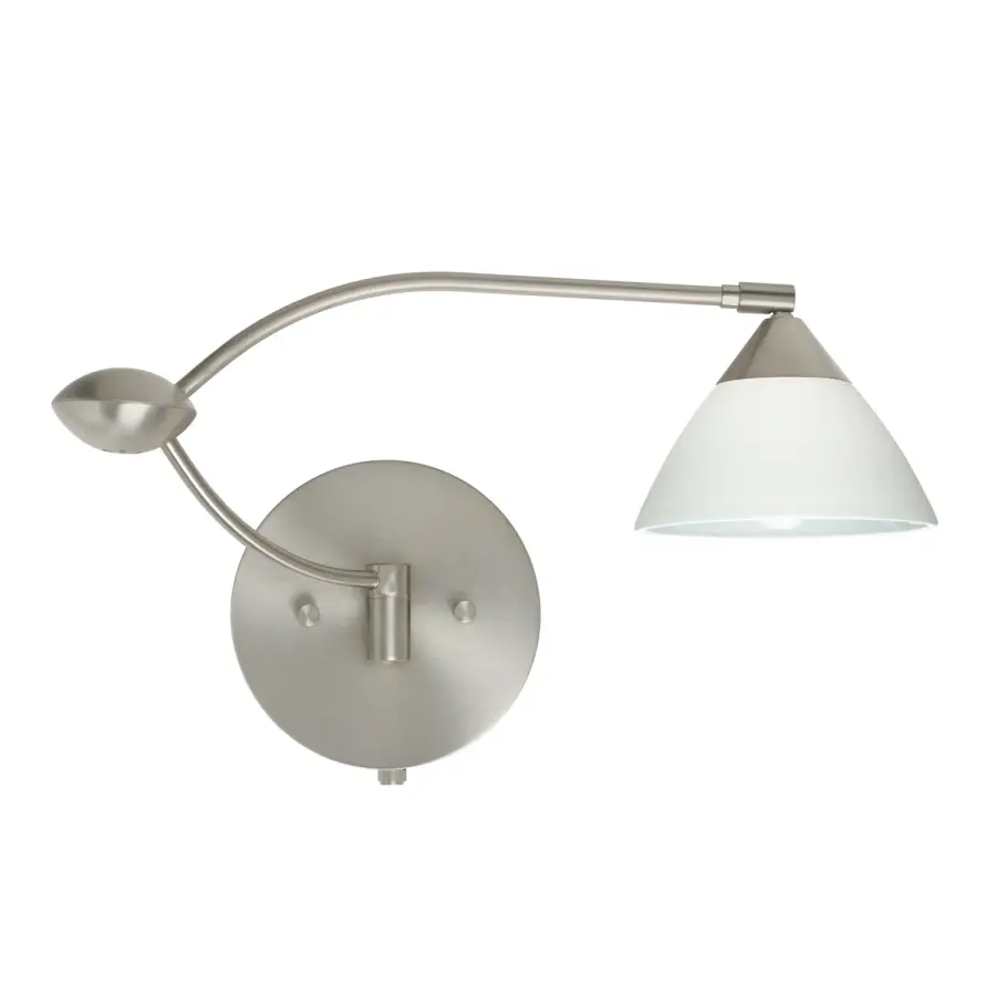 Domi White Glass Swingarm Wall Sconce