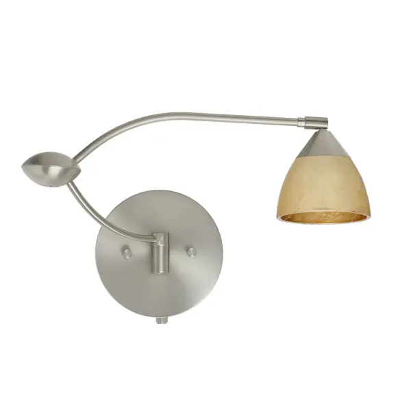The Divi Gold Foil combines artisan craftsmanship with modern functionality. Its handblown glass shade features distressed metallic foil that creates stunning light effects, while the adjustable swing arm offers versatile positioning.