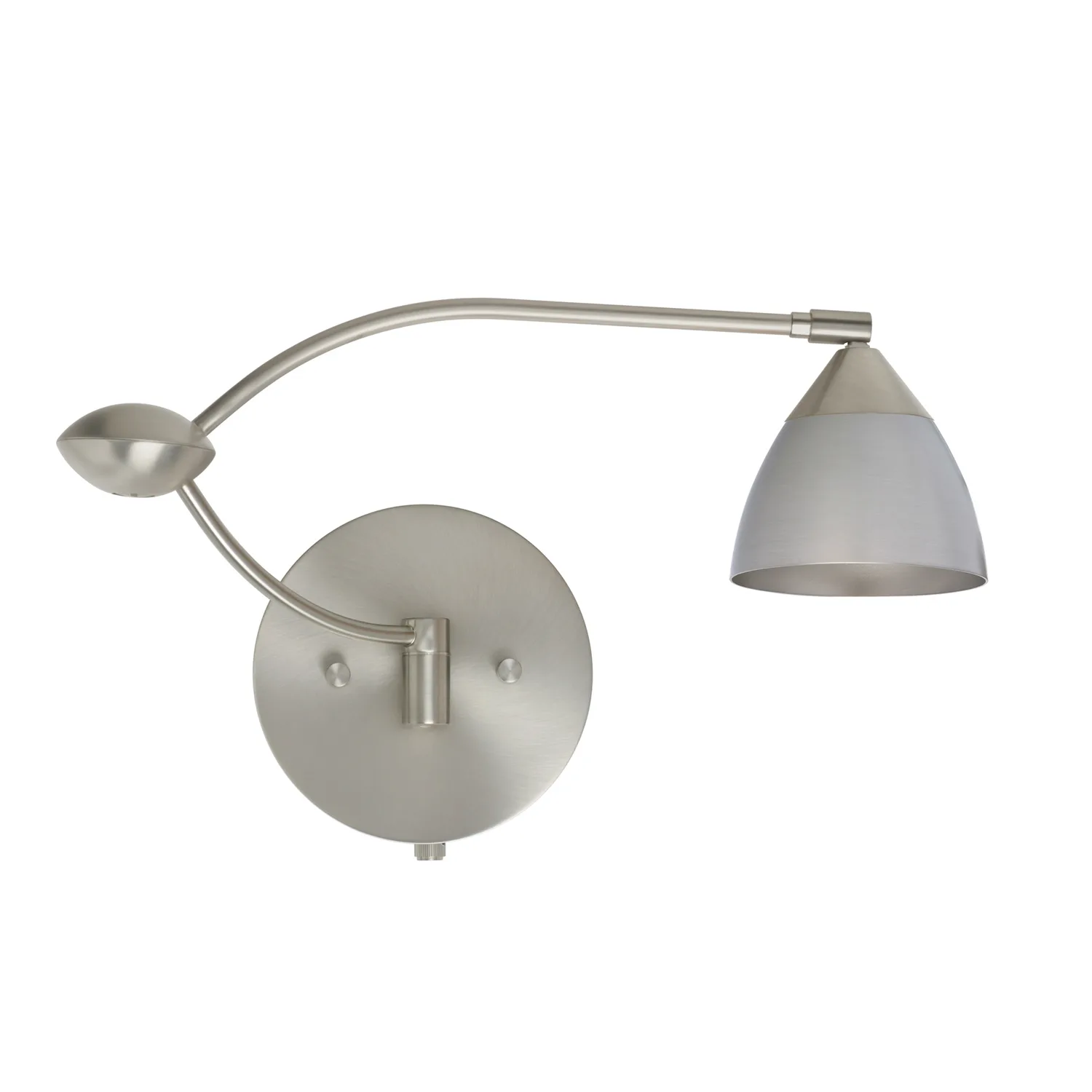 Divi Metal Swingarm Wall Sconce in Satin Nickel