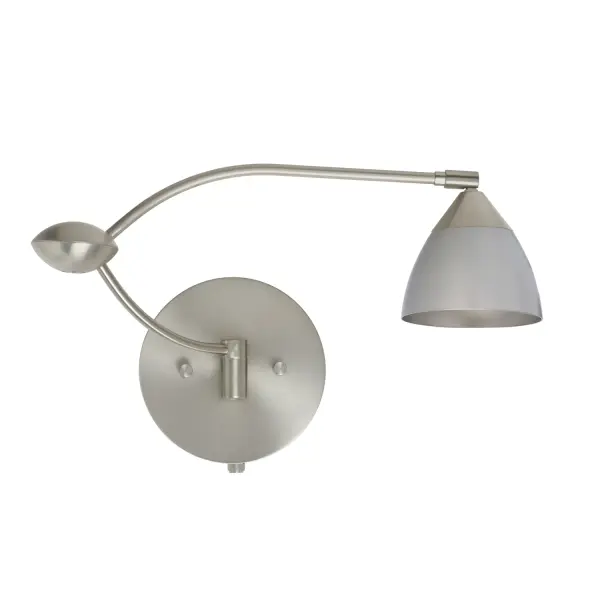 The Divi combines classic bell-shaped design with modern functionality. Its 155-degree rotating arm and integrated dimmer make it ideal for reading and task lighting, while the satin nickel finish adds refined elegance to any space.