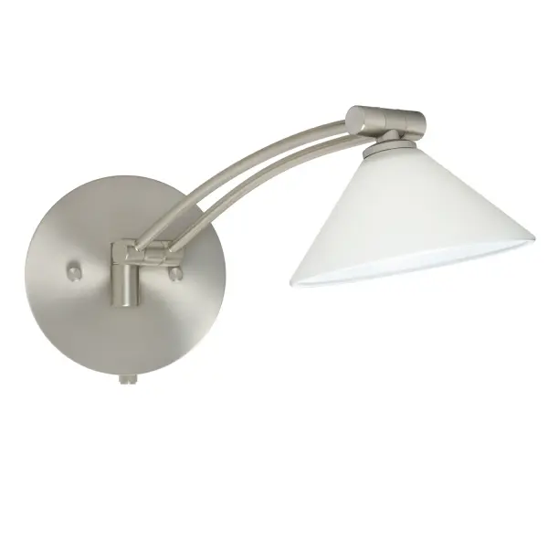 Kona White Glass Swingarm Wall Sconce