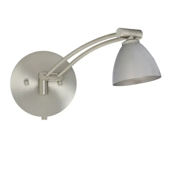 The Divi swingarm sconce combines timeless bell-shaped design with modern functionality. Features 130-degree rotation and 180-degree vertical swing range, plus integrated dimmer for perfect task lighting control.