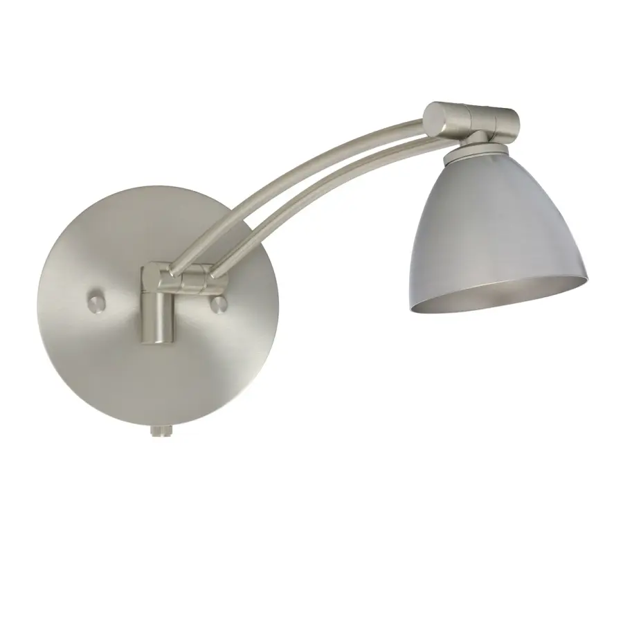 Divi Metal Swingarm Wall Sconce in Satin Nickel