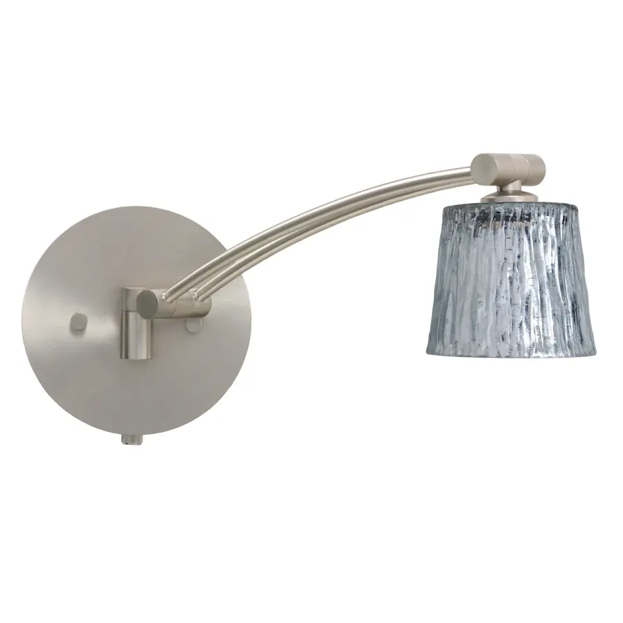 Nico 3 Stone Silver Foil Swingarm Wall Sconce