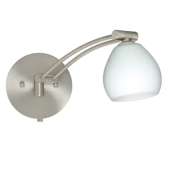 The Tay Tay combines artisan-crafted opal glass with functional swingarm design, offering 130-degree rotation and 180-degree vertical adjustment. Its soft white glow and compact profile make it ideal for reading nooks and bedside applications.