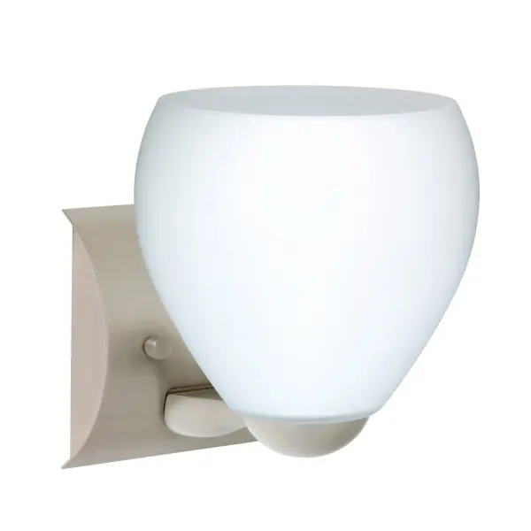 Bolla Mini Wall Sconce in Opal Matte with Satin Nickel