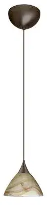 The Domi mini pendant delivers focused task lighting in a compact 5-inch profile. Its bronze finish adds warmth to small spaces while the petite scale makes it ideal for multiples over islands or in tight areas.