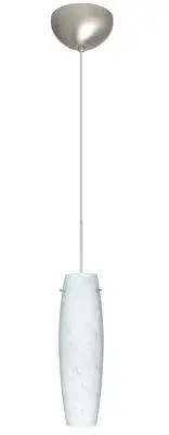 The Tu Tu pendant offers a sleek, minimalist design perfect for tight spaces. Its satin nickel finish and compact profile make it ideal for multiples over islands or as accent lighting in smaller rooms.
