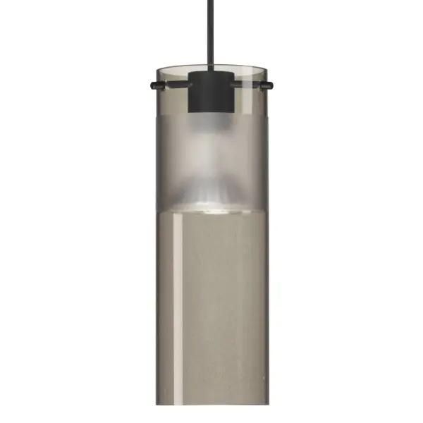 The Scope mini pendant features handcrafted borosilicate glass with a smoke/frost finish that creates an edgy, energetic glow. Its compact 7-inch cylinder design offers functional, vibrant lighting perfect for modern spaces.