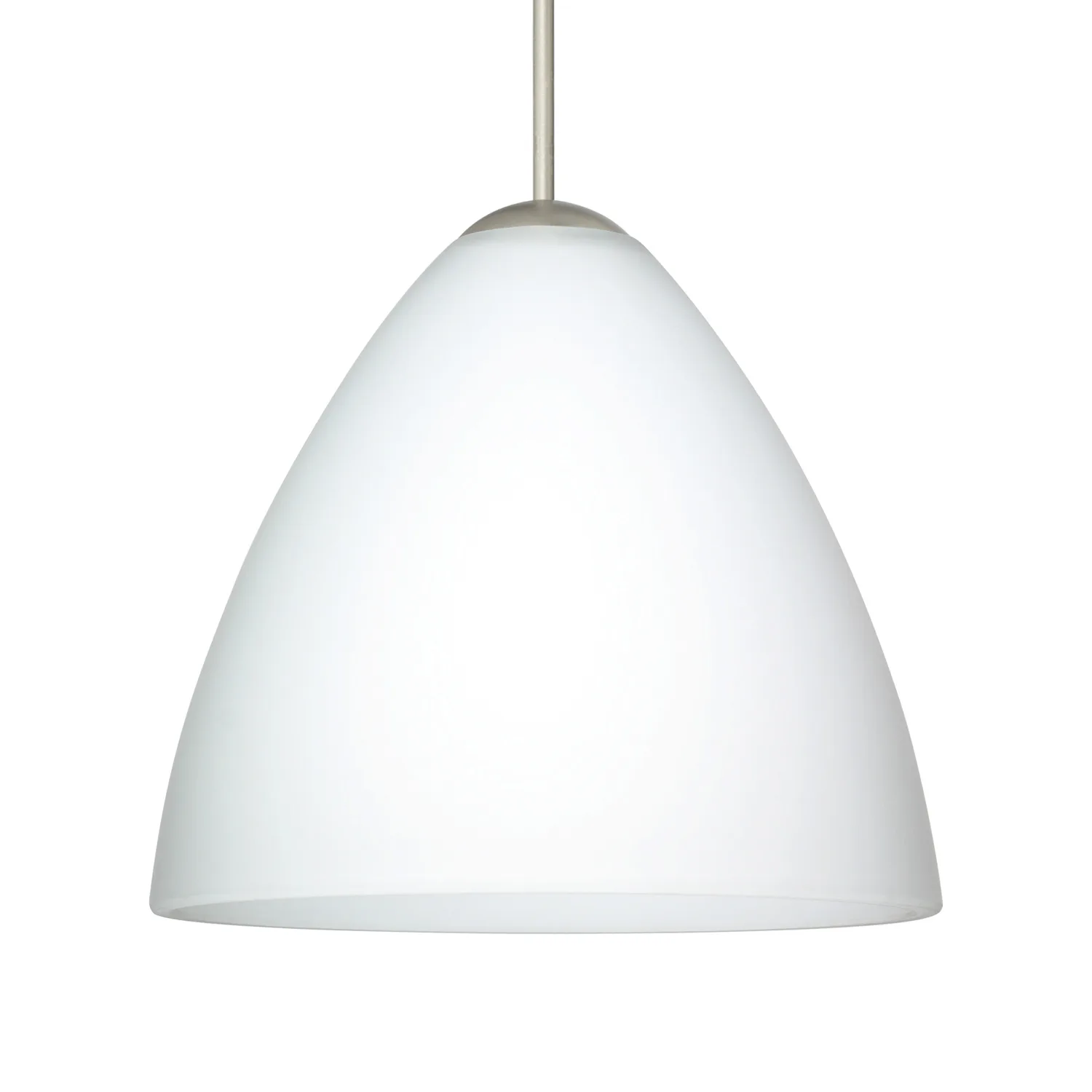 Mia Mini Pendant in Opal Matte with Satin Nickel