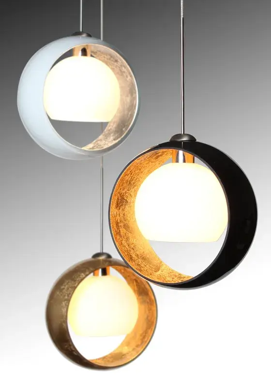 Pogo Mini Pendant - Black with Inner Gold Foil - Image 2