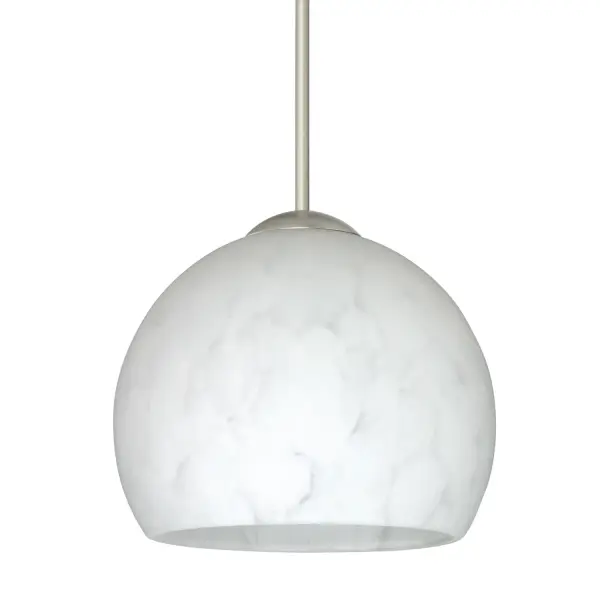 The Palla 5 Carrera combines artisan craftsmanship with contemporary design. Its diminutive orb-shaped glass features a unique alabaster frit finish that diffuses light beautifully, creating a soft white glow perfect for intimate spaces.