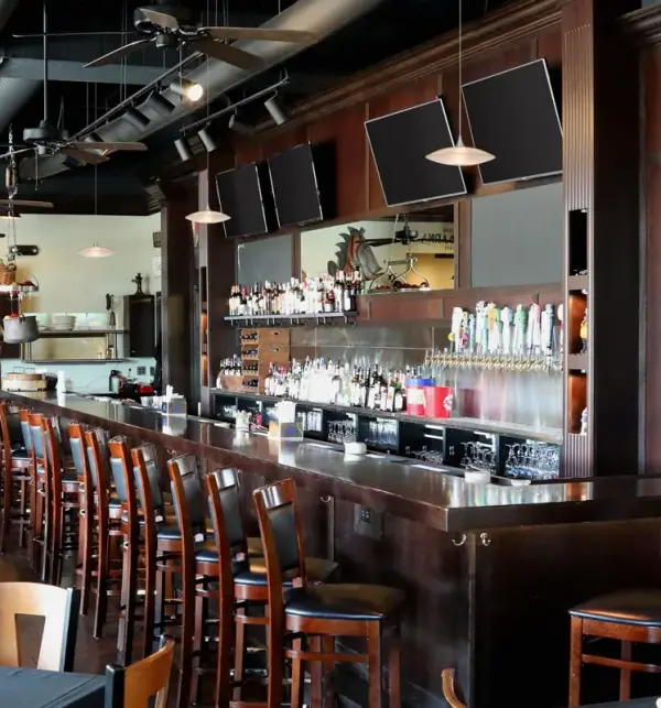 The Spazio Gold/Frost pendant combines prismatic gold glass with soft frosted accents to create a sophisticated lighting experience. Its dual-glass design delivers warm ambient glow while the refracting top glass adds visual drama. - alternate view
