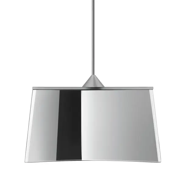 The Groove Mirror pendant features segmented two-way mirrored glass that creates an energetic, edgy display when illuminated. Handcrafted using an extrusion process for consistency, this 12V mini pendant offers modern sophistication.