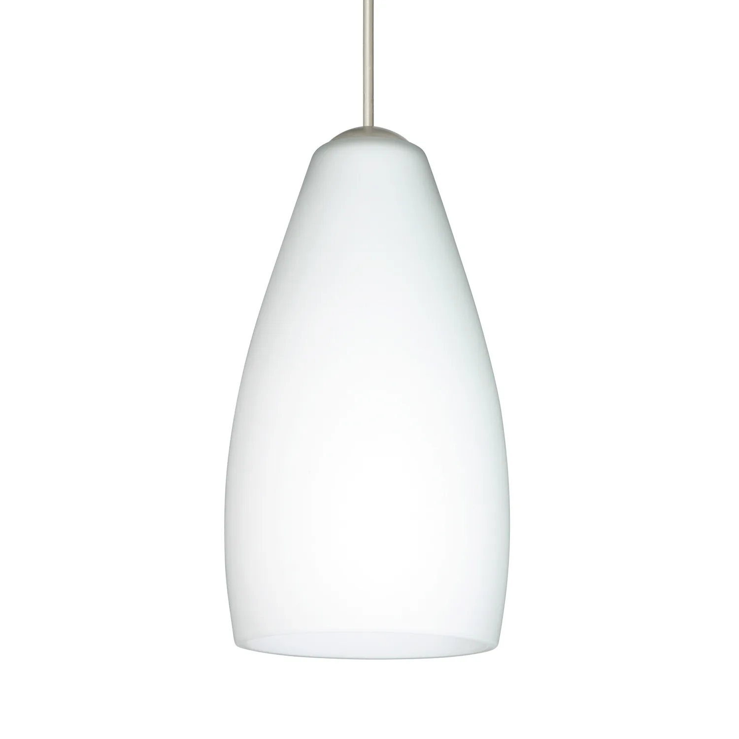 Karli Mini Pendant in Opal Matte with Satin Nickel