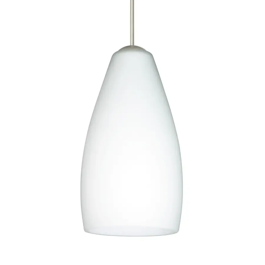 Karli Mini Pendant in Opal Matte with Satin Nickel