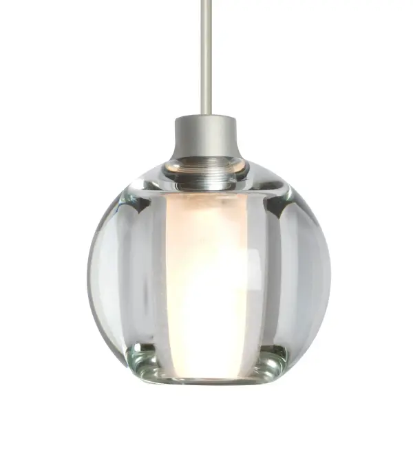 The Boca LED Mini Pendant features a captivating clear glass globe with an inner frosted tube that creates beautiful light refractions. Its compact size and contemporary design make it perfect for modern spaces requiring focused task lighting.