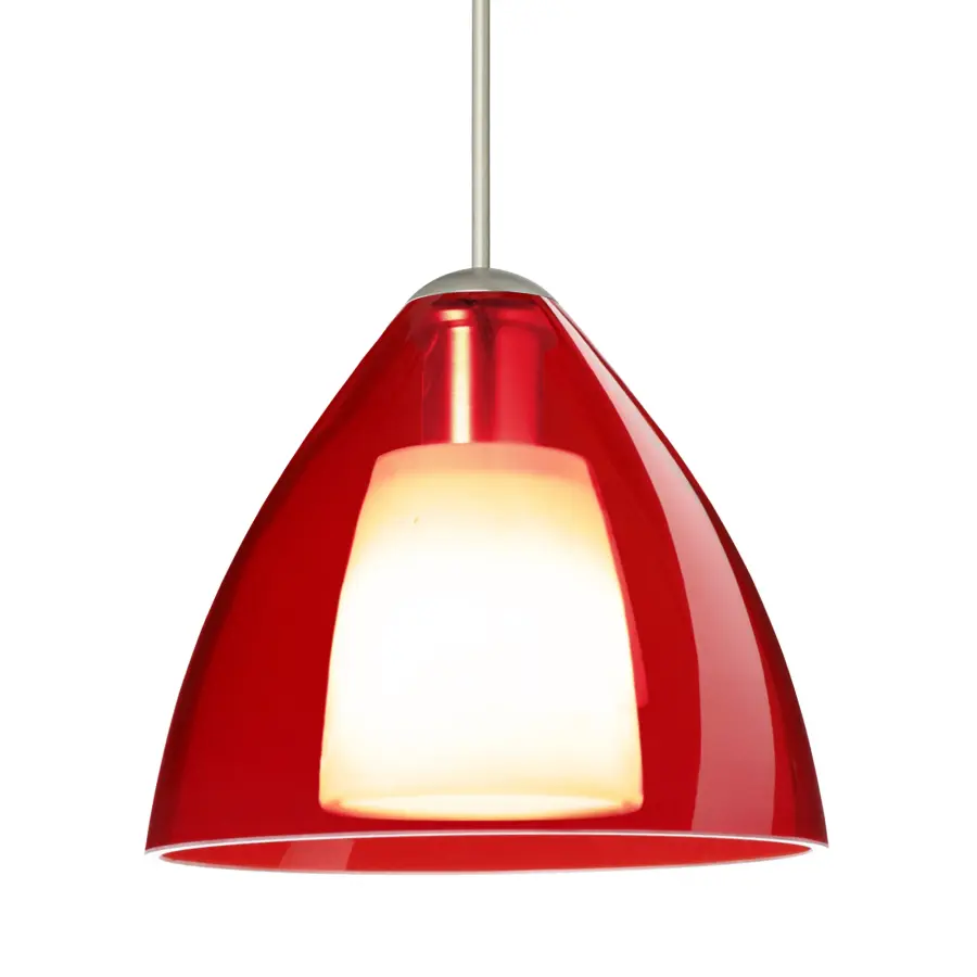 Duo Translucent Red with Opal Pendant Light