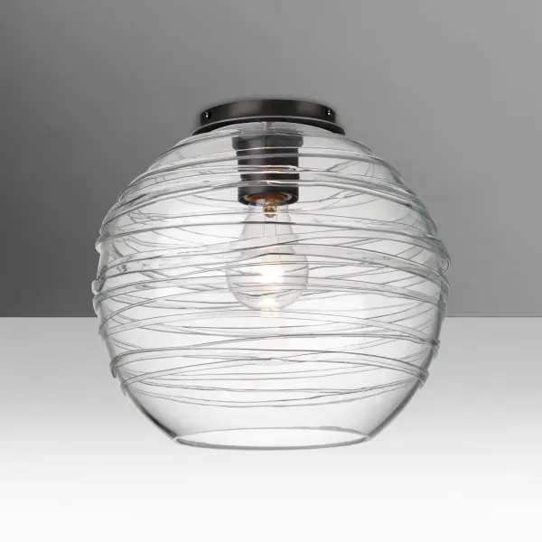 Wave 10 Clear Glass Pendant