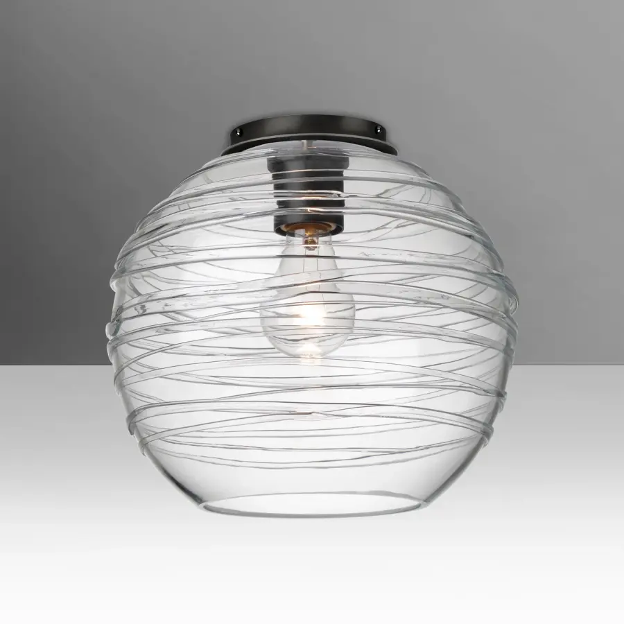 Wave 10 Clear Glass Pendant