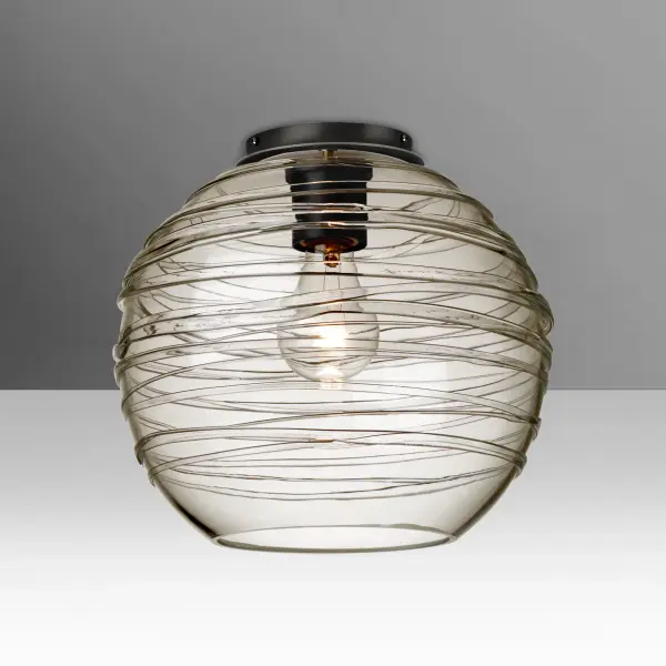 Wave 10 Pendant in Trans-Smoke Glass