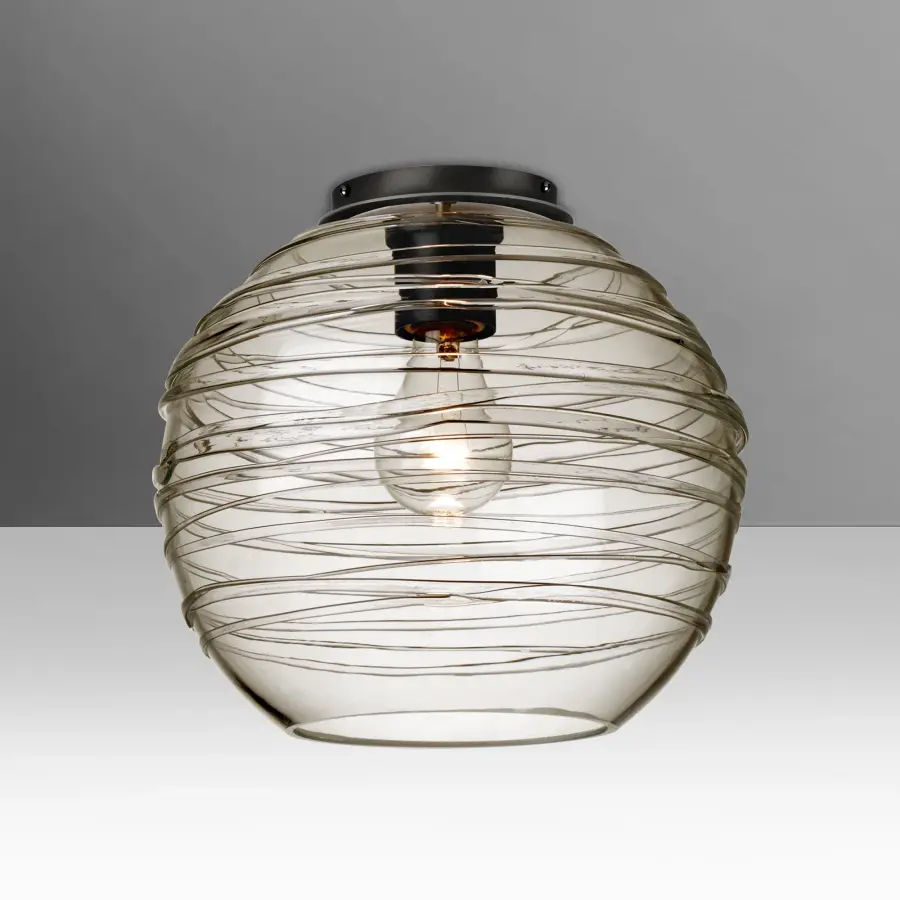Wave 10 Pendant in Trans-Smoke Glass
