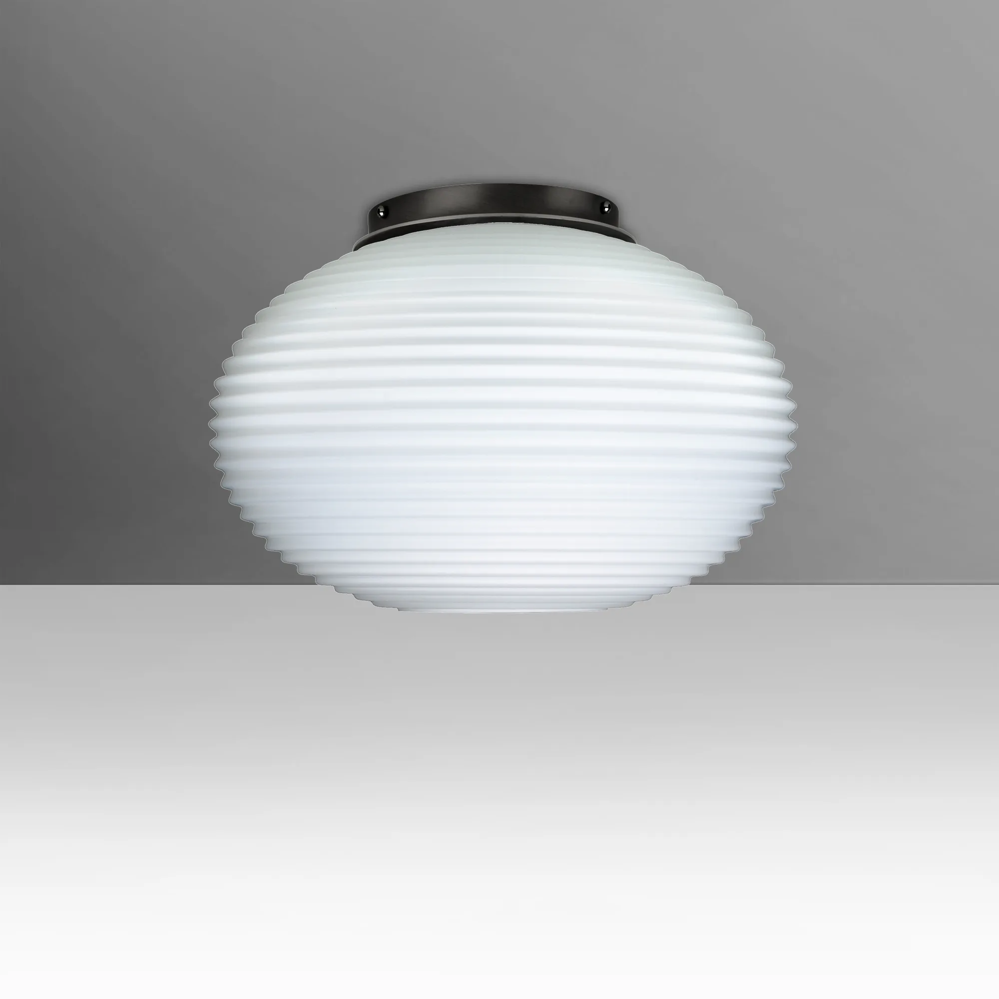 Pape Opal Ribbed Glass Pendant