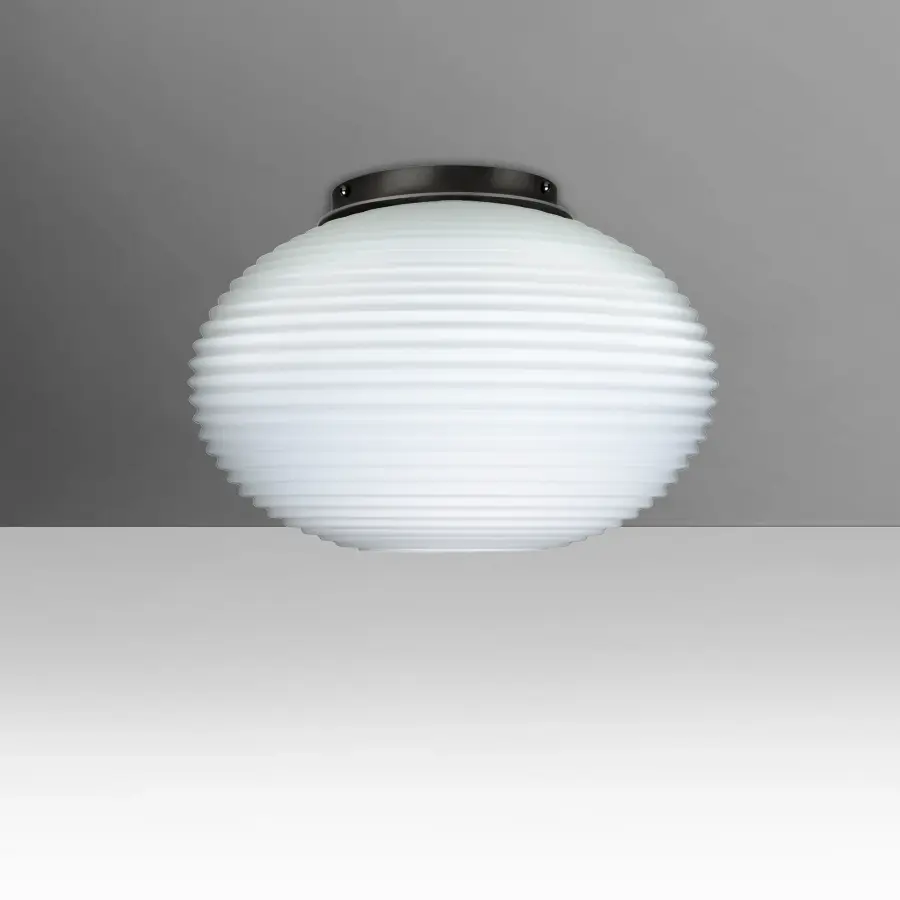 Pape Opal Ribbed Glass Pendant