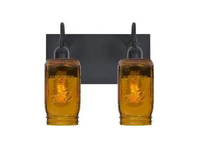 Milo 2-Light Vanity Light in Black