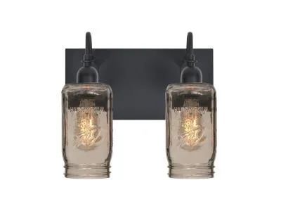 Milo 2-Light Vanity Light in Black