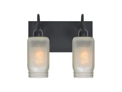 Milo 2-Light Vanity Light in Black