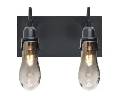 The Wish wall sconce delivers modern sophistication with its clean black finish and dual T10 bulb configuration. At 12.25 inches wide, it provides balanced illumination ideal for vanity lighting or hallway accents.