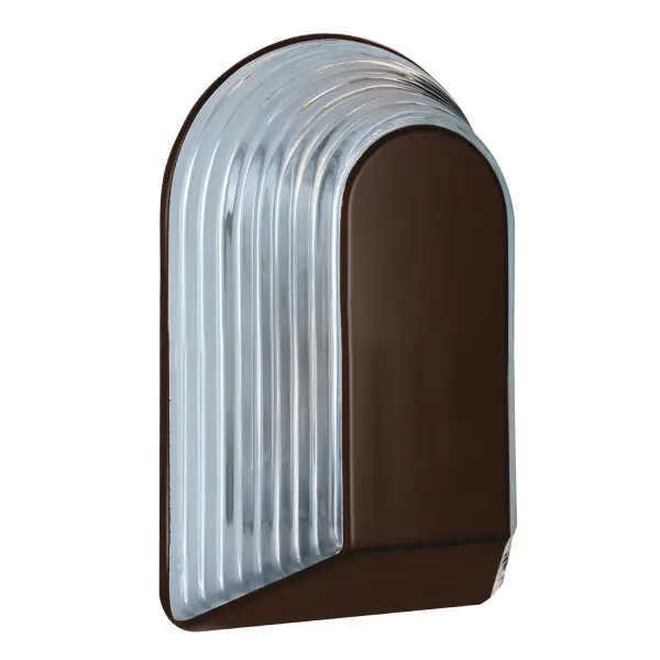 This contemporary outdoor wall sconce features an elegant arched blown glass design that complements modern architecture. The durable bronze finish withstands outdoor elements while maintaining versatility for interior applications.